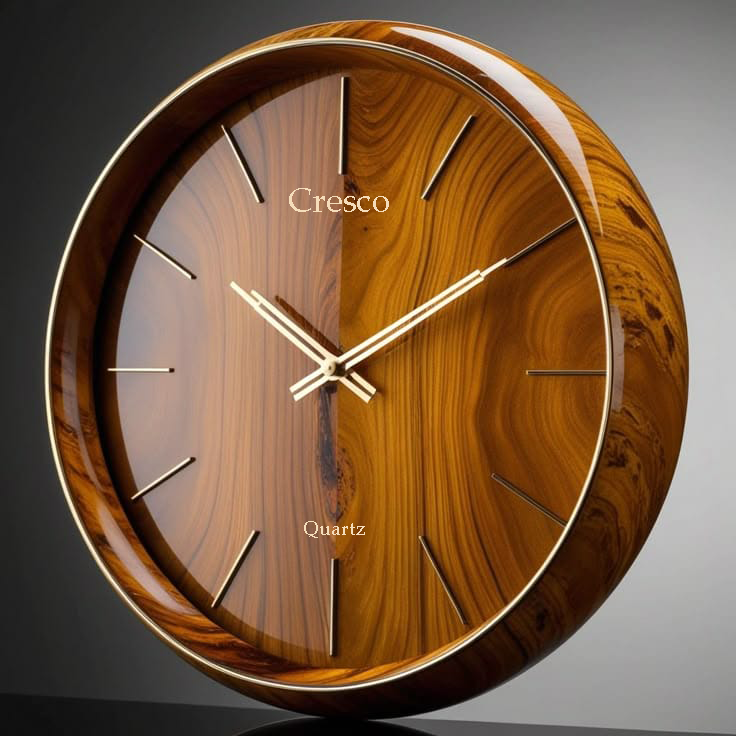 Cresco Luxury Wooden Wall Clock